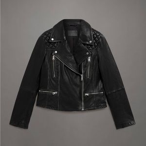 All Saints - Cargo Distressed Leather Biker Jacket NWOT